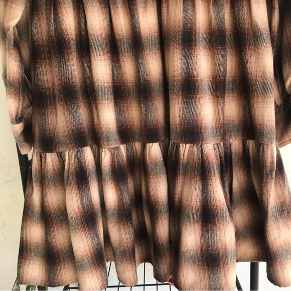 Levi's Plaid Long Sleeve Dress - Brown and Black - Picture 6 of 15